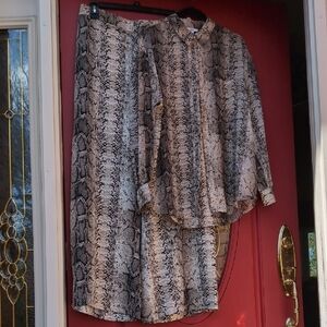 INC International Concepts Snake Print Wide Leg Pants & Top Set